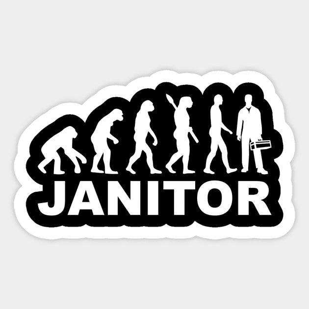 Janitor evolution Sticker by Designzz